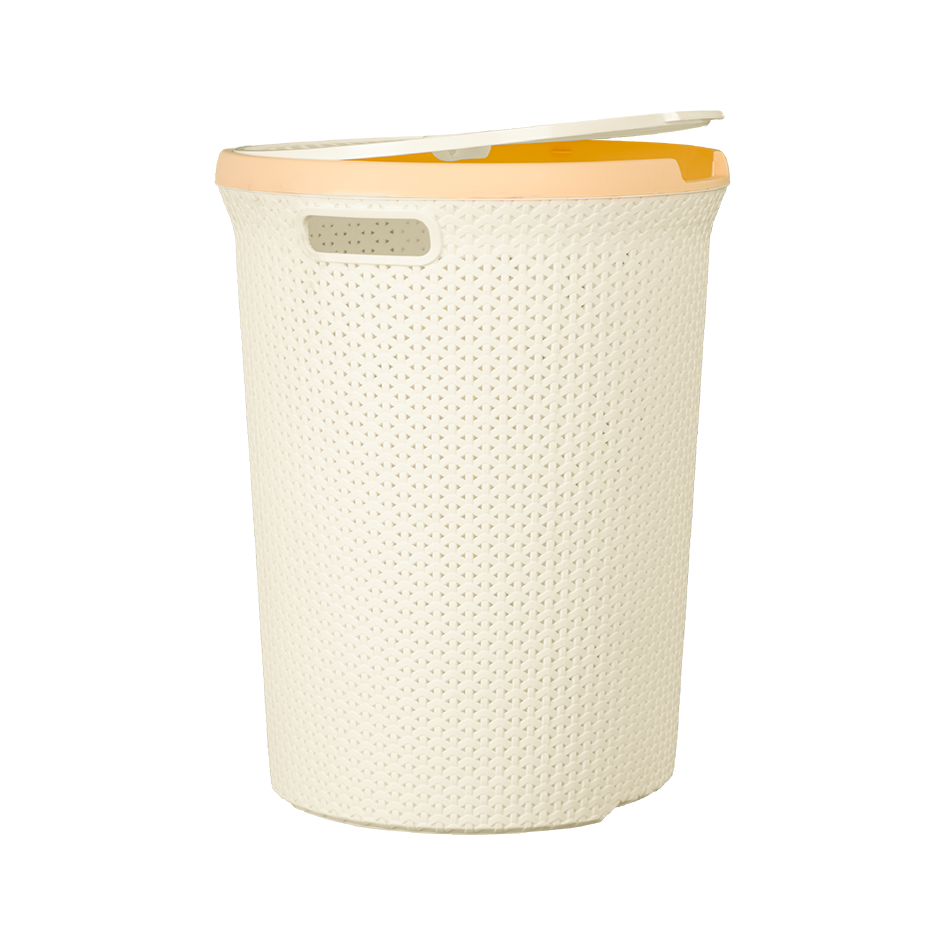 Корзина для белья "Плетёнка" 55л круглая с крышкой (5 шт./уп.)