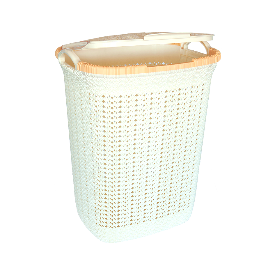 Корзина для белья "Вязание" 55л прямоугольная с крышкой (5 шт./уп.)
