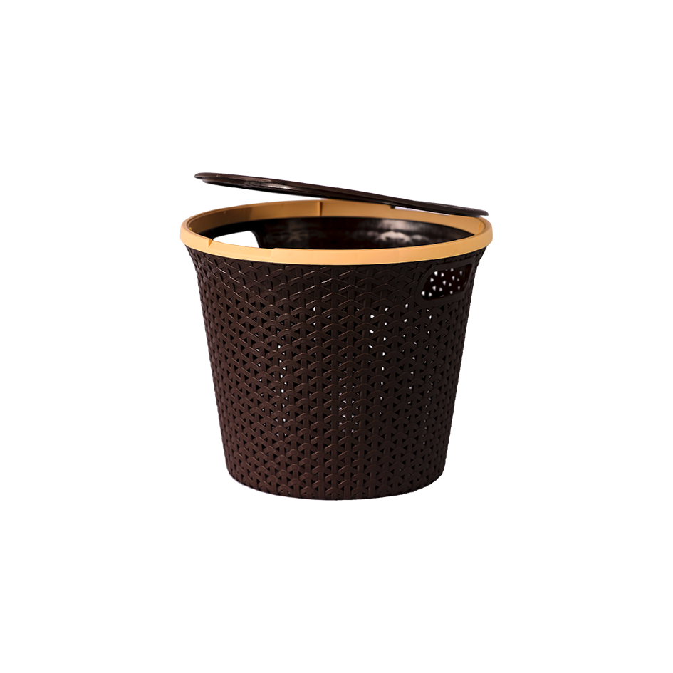 Корзина для белья "Плетёнка" 20л круглая с крышкой (5 шт./уп.)