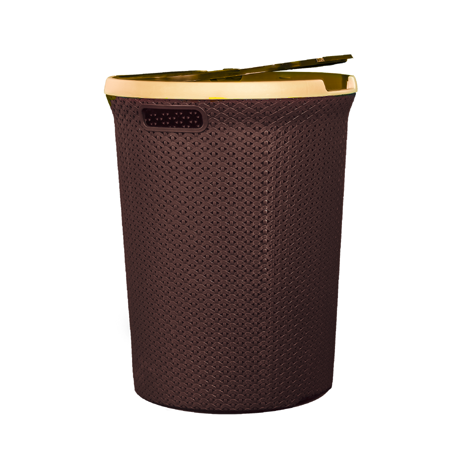 Корзина для белья "Плетёнка" 55л круглая с крышкой (5 шт./уп.)